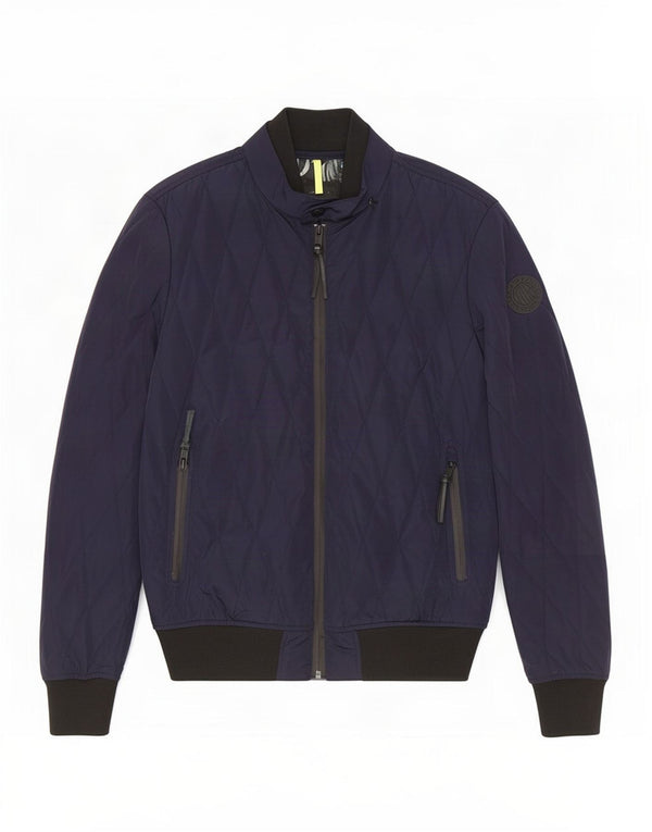 Jaqueta acolchoada masculina Replay UK 38 poliéster azul marinho médio