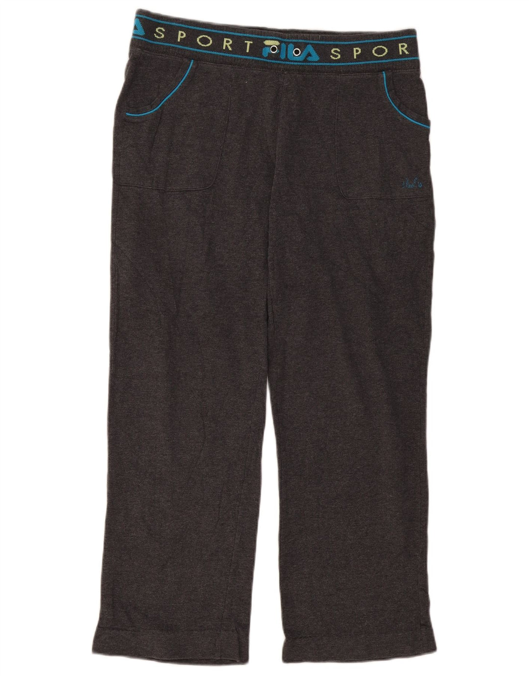 FILA Womens Graphic Tracksuit Trousers UK 14 Medium  Grey
