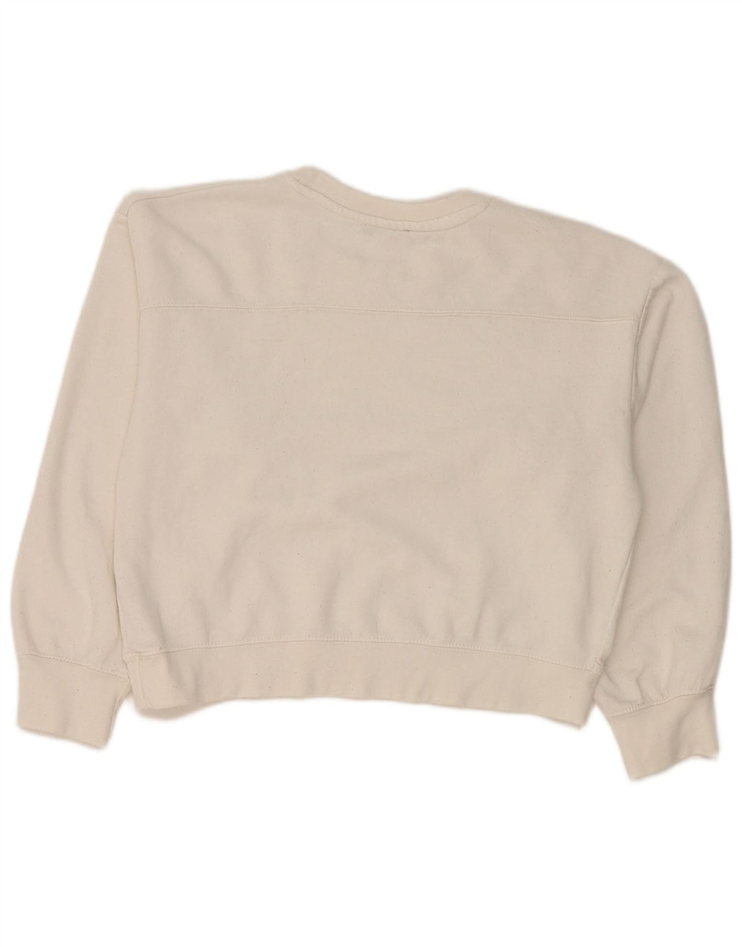 Zara Womens Crop Sweatshirt Jumper UK 14 Medium White Polyester