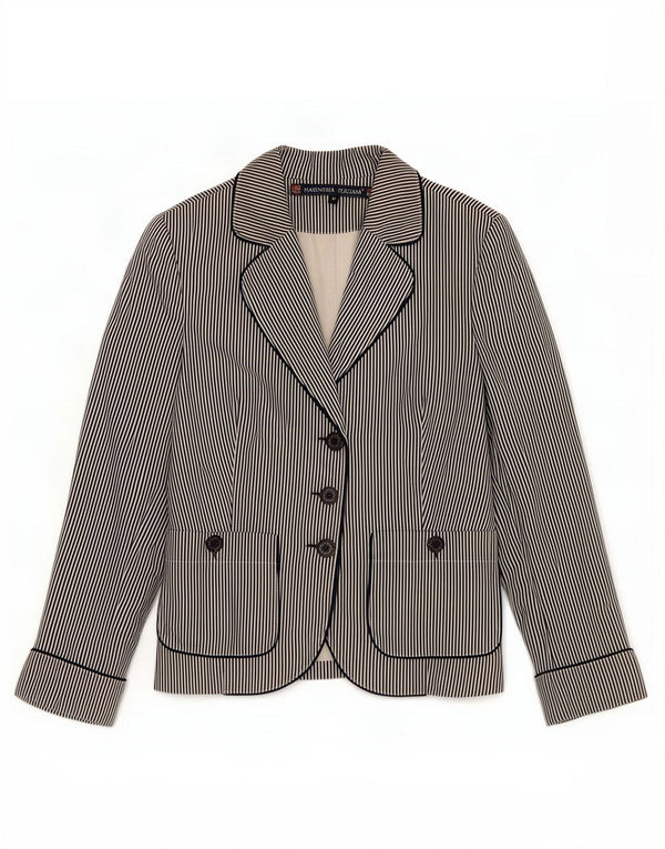Marineria Italiana Womens Blazer Jacket UK 14 Medium Navy Blue Nautical