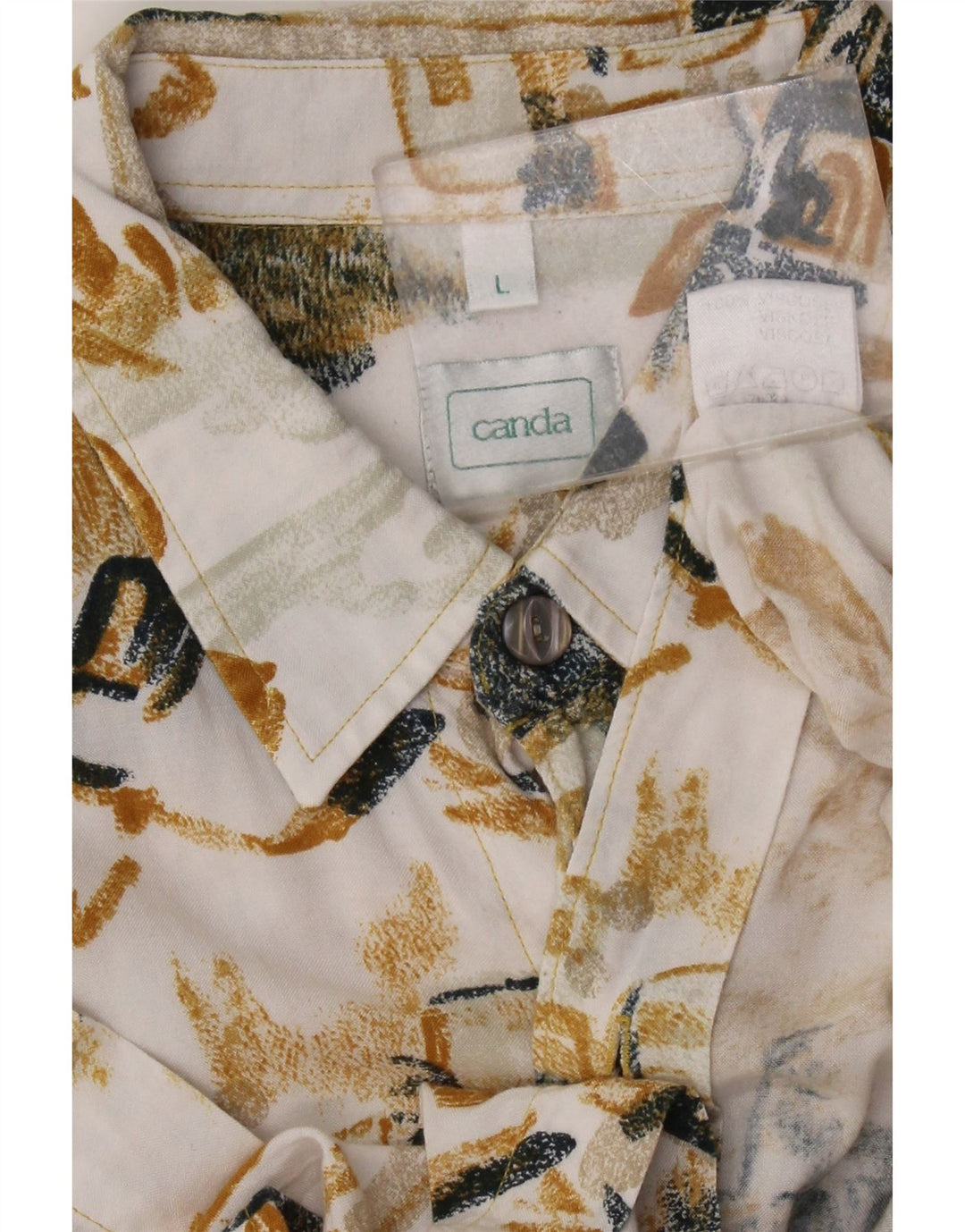 Camicia Canda da uomo a maniche corte grande patchwork in viscosa multicolore
