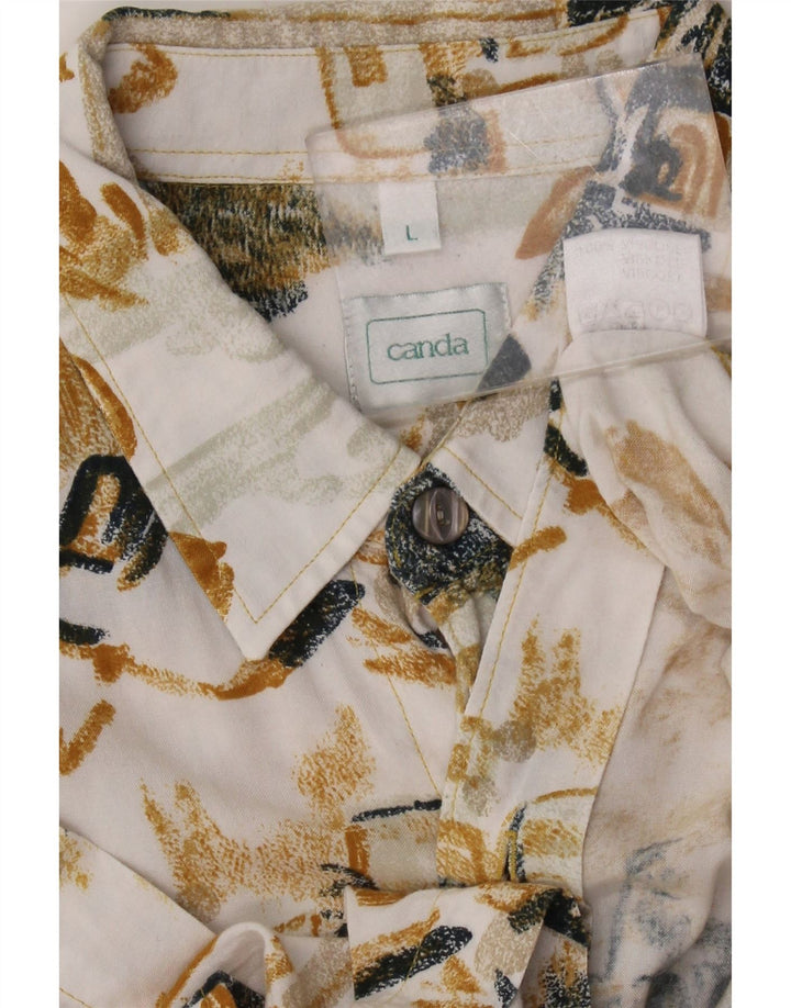 Camicia Canda da uomo a maniche corte grande patchwork in viscosa multicolore