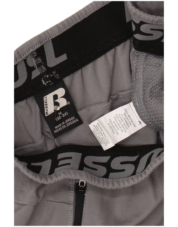 RUSSELL ATHLETIC Mens Tracksuit Trousers Medium  Grey Rayon