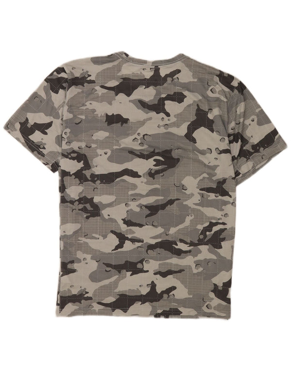 Nike Mens Dri Fit T-Shirt Top Large Grey Camouflage Polyester