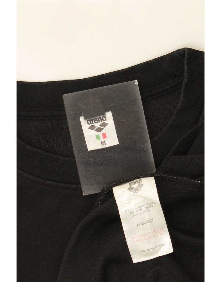 Arena Mens Graphic Sweatshirt Jumper Medium Black Polyester