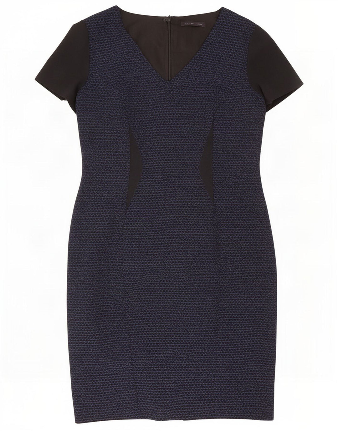Marks & Spencer Womens Sheath Dress UK 14 Medium Navy Blue Colourblock
