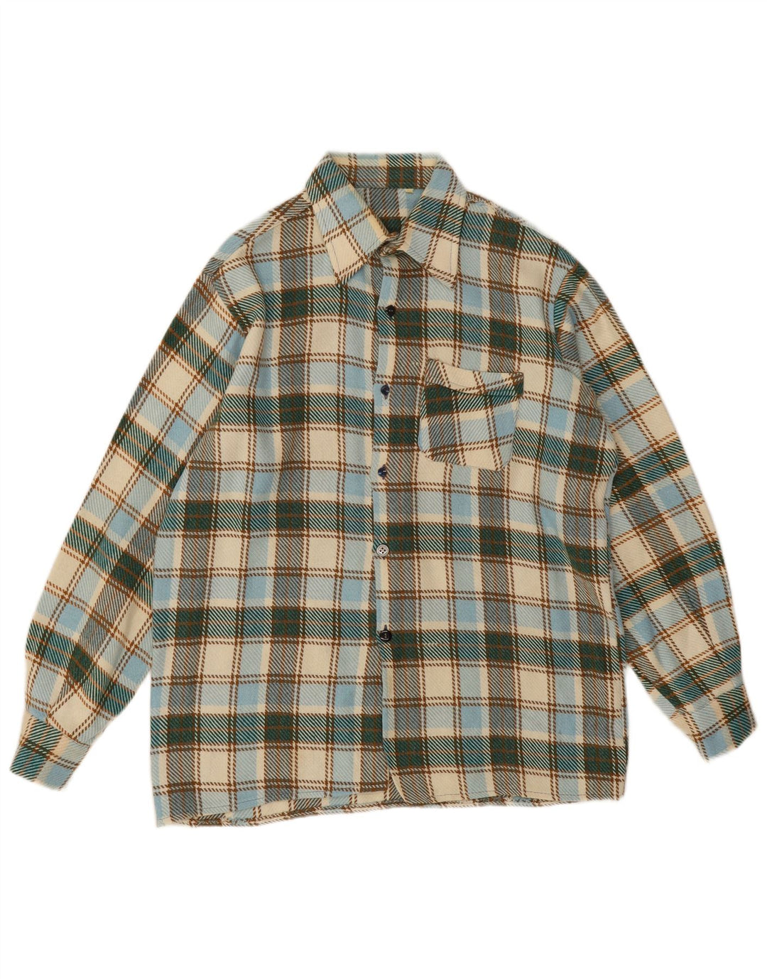 Cămașă de flanel pentru bărbați vintage, carouri medii multicolore