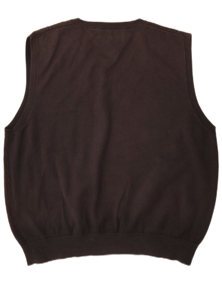 Tommy Hilfiger Mens Vest Tank Top Large Black Cotton