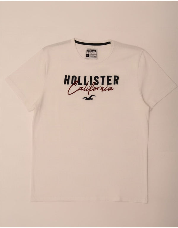 Hollister Mens Graphic T-Shirt Top XL White Cotton