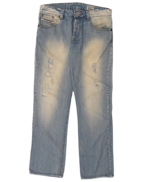 Diesel Muške Timmen Distressed Regular Straight Jeans W32 L32 Plavi pamuk