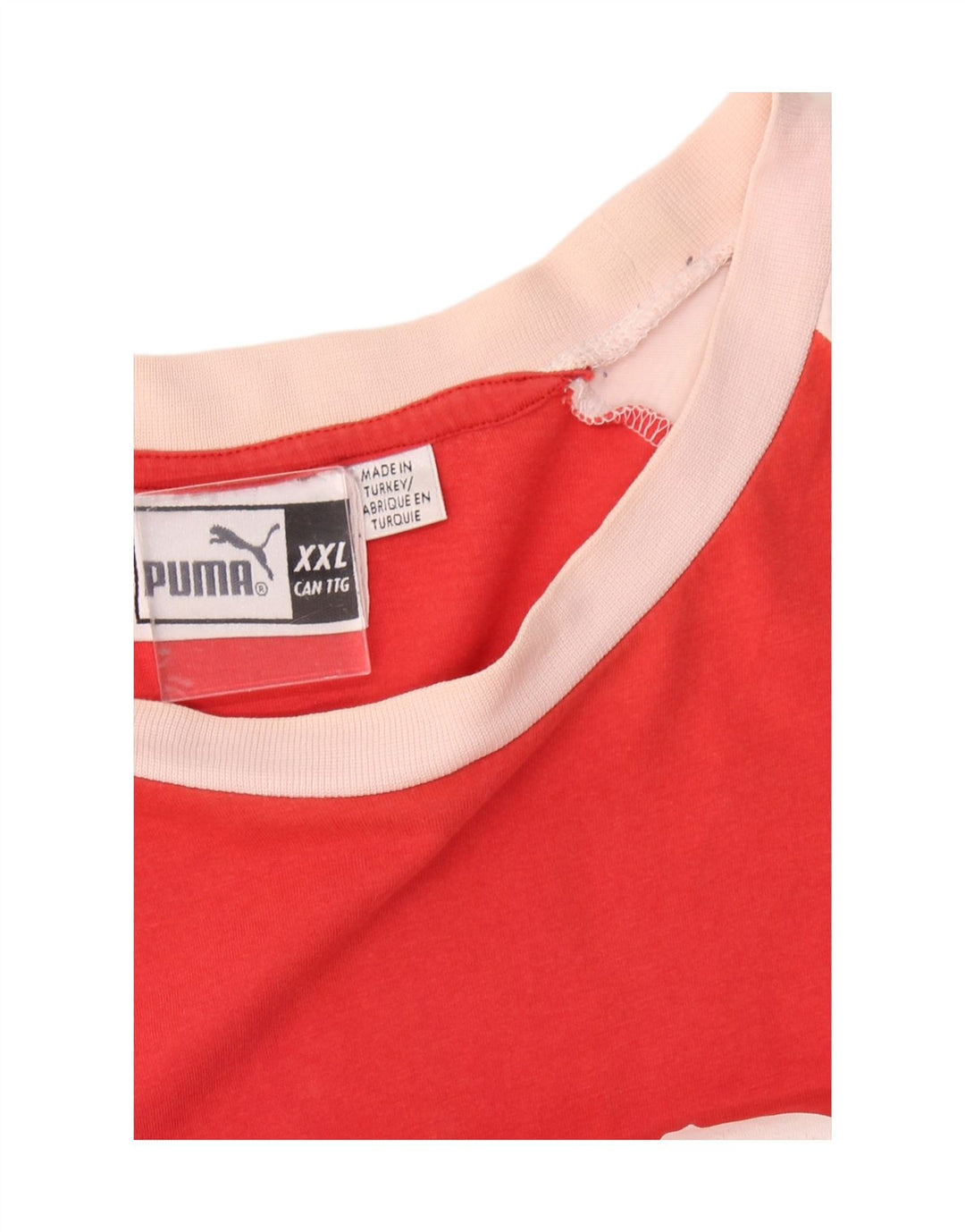 PUMA Mens Graphic T-Shirt Top 2XL Red Colourblock