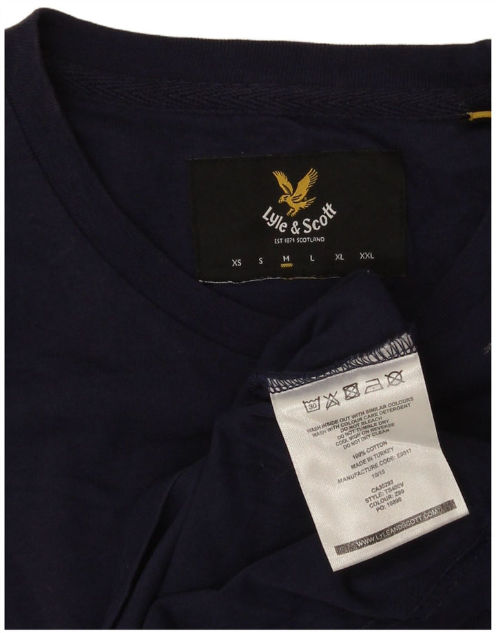 Lyle & Scott Camiseta masculina média algodão azul marinho