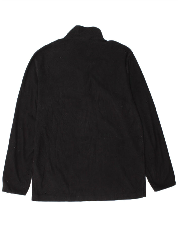 CHAMPION Maglione in pile da uomo con zip e collo, grande, in poliestere nero