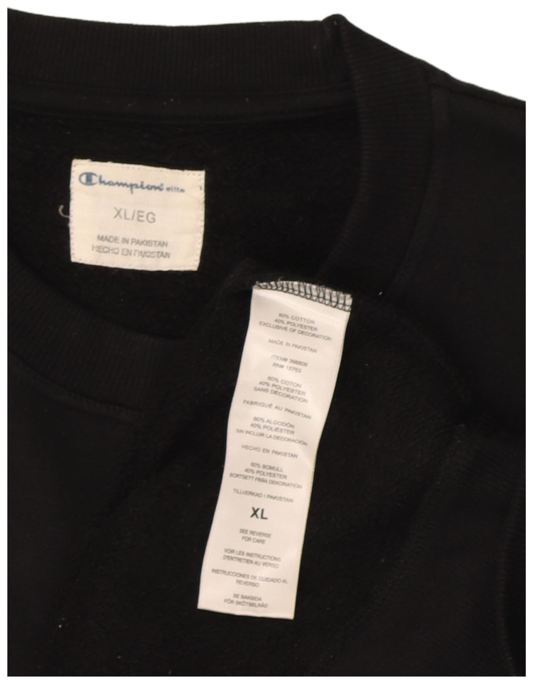 Felpa da uomo Champion Jumper XL in cotone nero