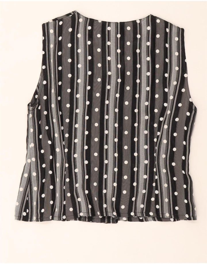 MADELEINE Womens Waistcoat UK 14 Medium Grey Striped