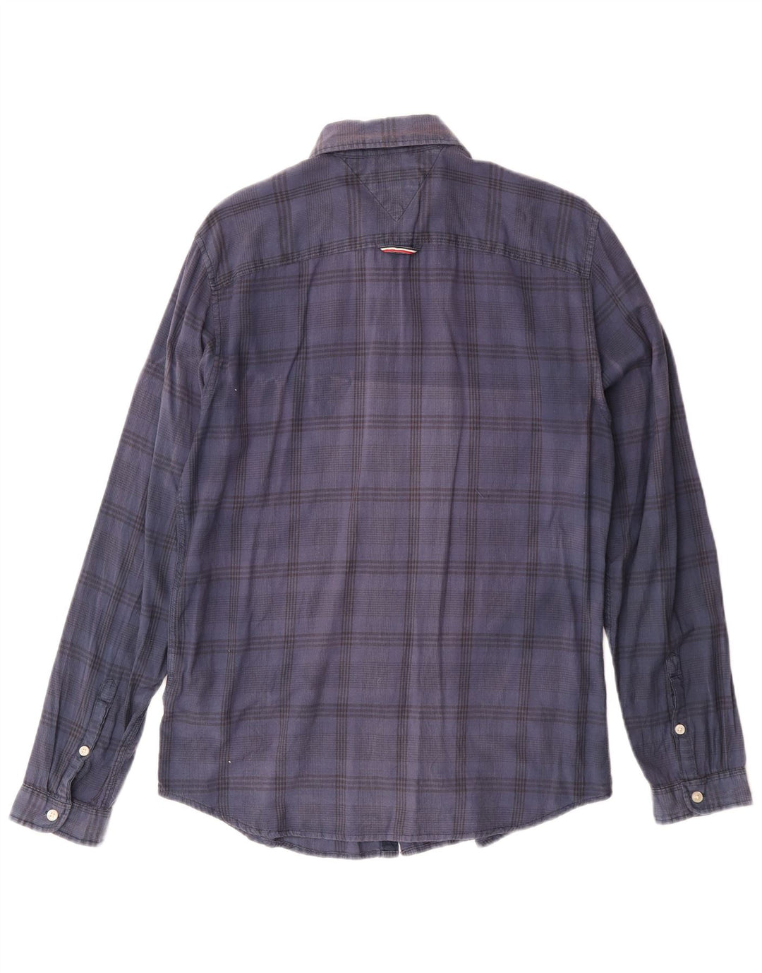Tommy Hilfiger Mens Shirt Medium Navy Blue Check Cotton