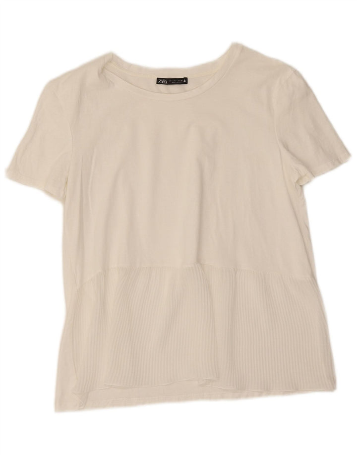 Zara Womens T-Shirt Top UK 10 Small White