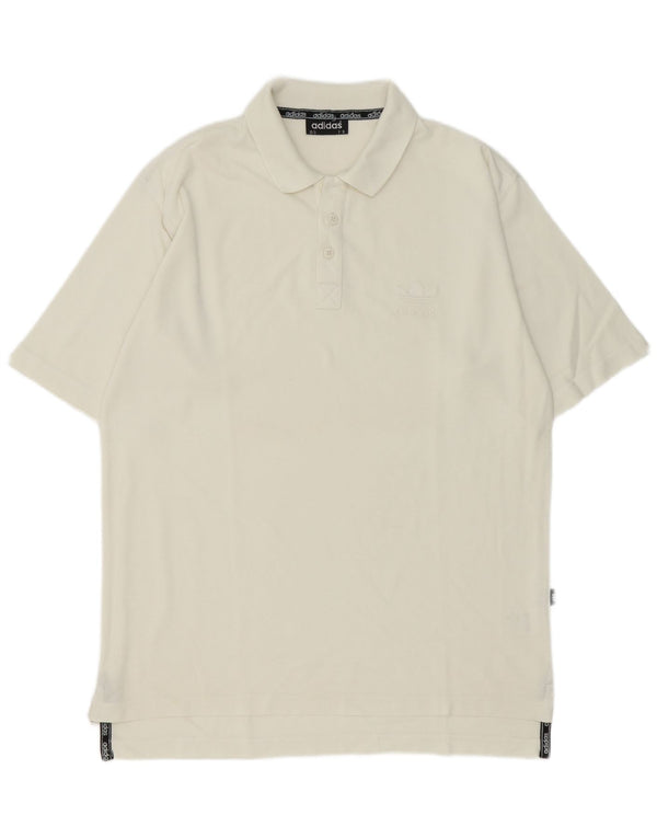 Adidas Mens Polo Shirt UK 38/40 Medium White Cotton