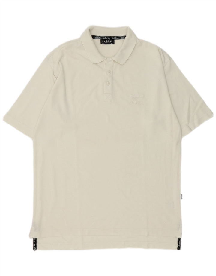 Adidas Mens Polo Shirt UK 38/40 Medium White Cotton