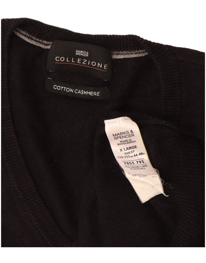 Marks & Spencer Herren Weste Tank Top XL Schwarz Baumwolle