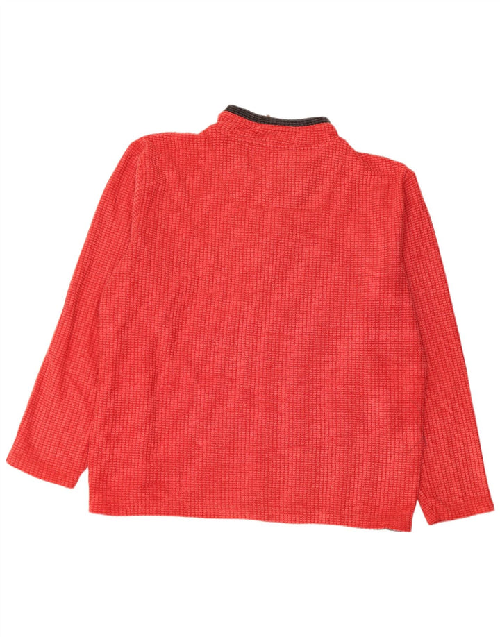 Weird Fish Mens Zip Neck Fleece Jumper 2XL Red Polyester