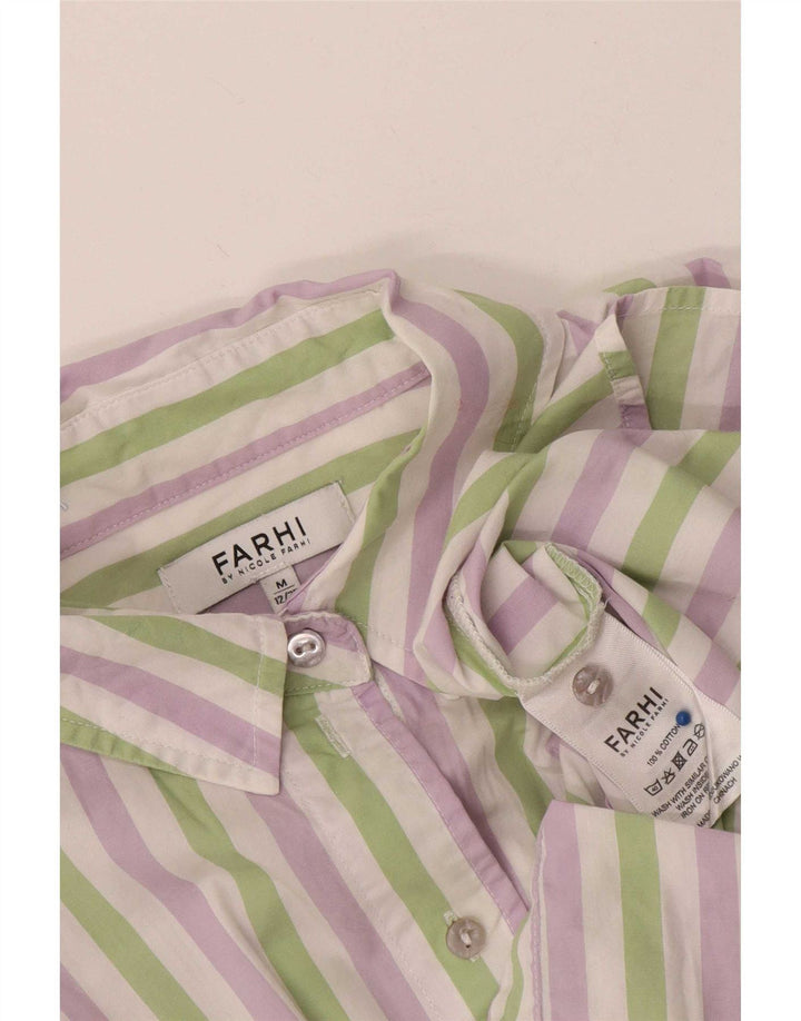 Nicole Farhi Womens Shirt UK 14 Medium Multicoloured Striped Cotton