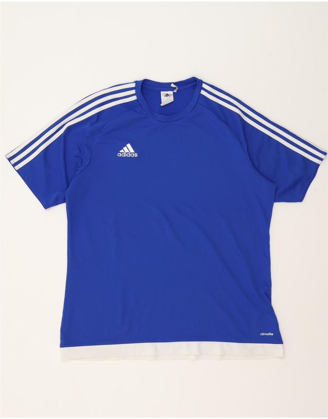Adidas Mens Climalite T-Shirt Top XL Blue Colourblock Polyester