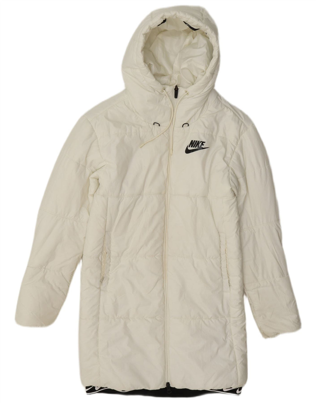 Nike Damen Kapuzenmantel, gepolstert, UK 6, XS, Weiß, Polyester
