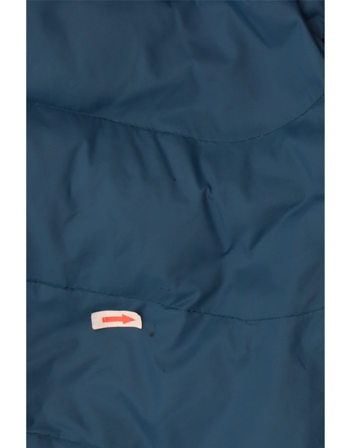 Mountain Warehouse Mens Hooded Padded Jacket UK 36 Small Blue Colourblock