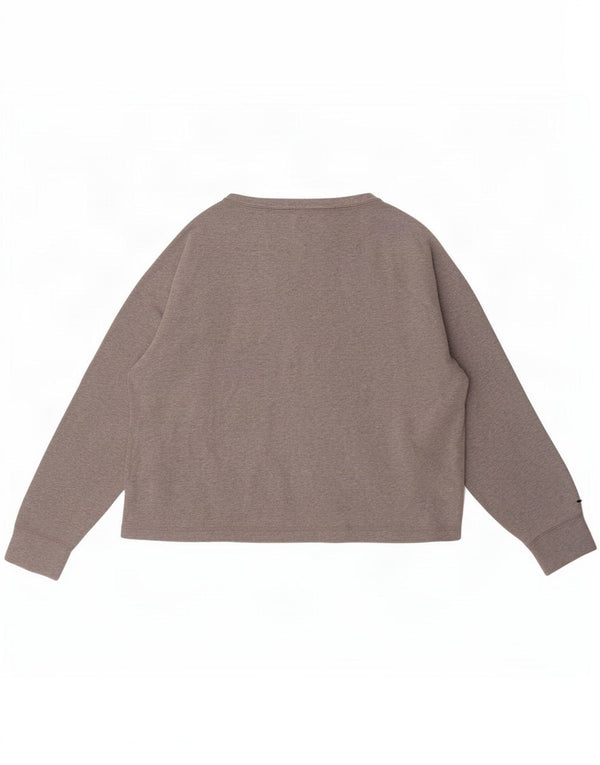 Champion Mujer Crop Sudadera Jumper UK 46 Grande Gris Algodón