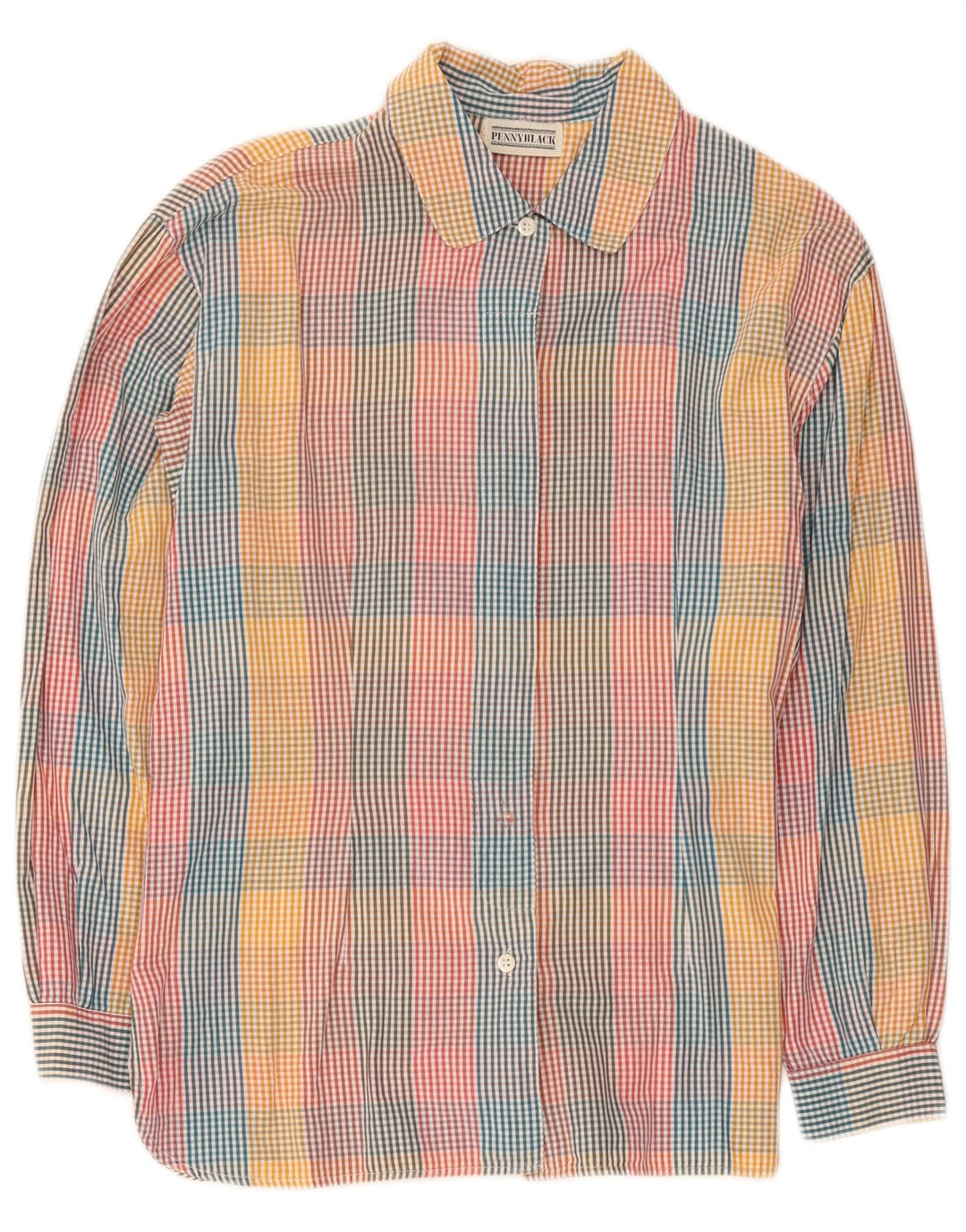 Penny Black Womens Longline Shirt IT 42 Medium Multicoloured Gingham