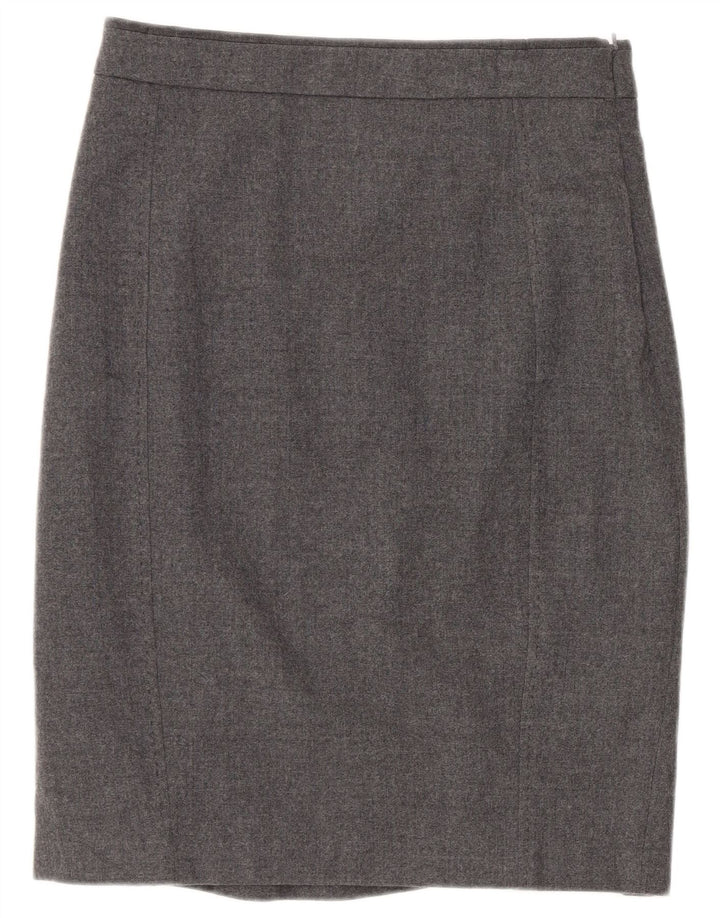 Ted Baker Womens Pencil Skirt Size 1 XS W26 Grey Virgin Wool