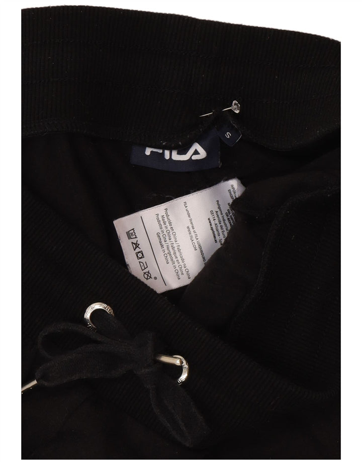 Fila Womens Graphic Tracksuit Trousers Joggers Small Black Polyester