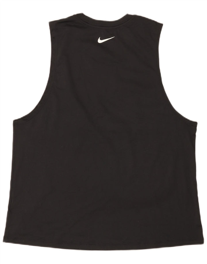 Nike Herren Dri Fit Grafik-Weste-Oberteil, groß, schwarzes Polyester