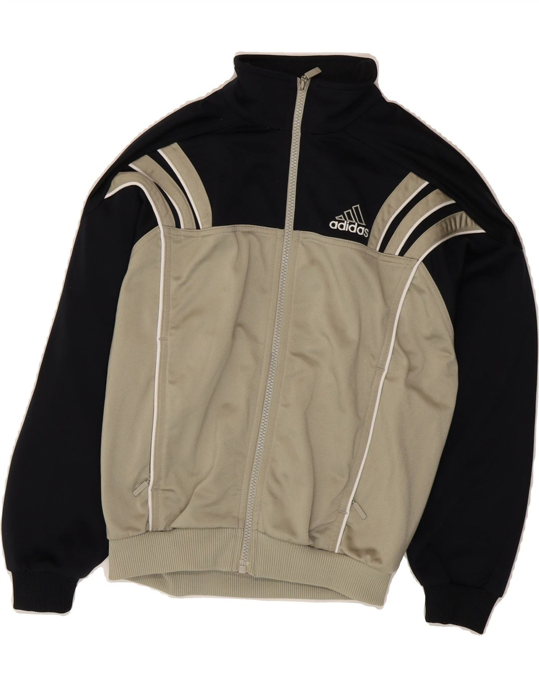 ADIDAS Boys Tracksuit Top Jacket 11-12 Years Grey Colourblock Polyester Vintage Adidas and Second-Hand Adidas from Messina Hembry 