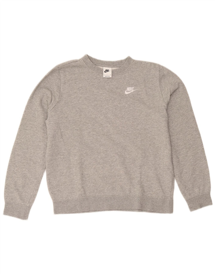 Nike Mens Moletom Jumper Pequeno Algodão Cinza