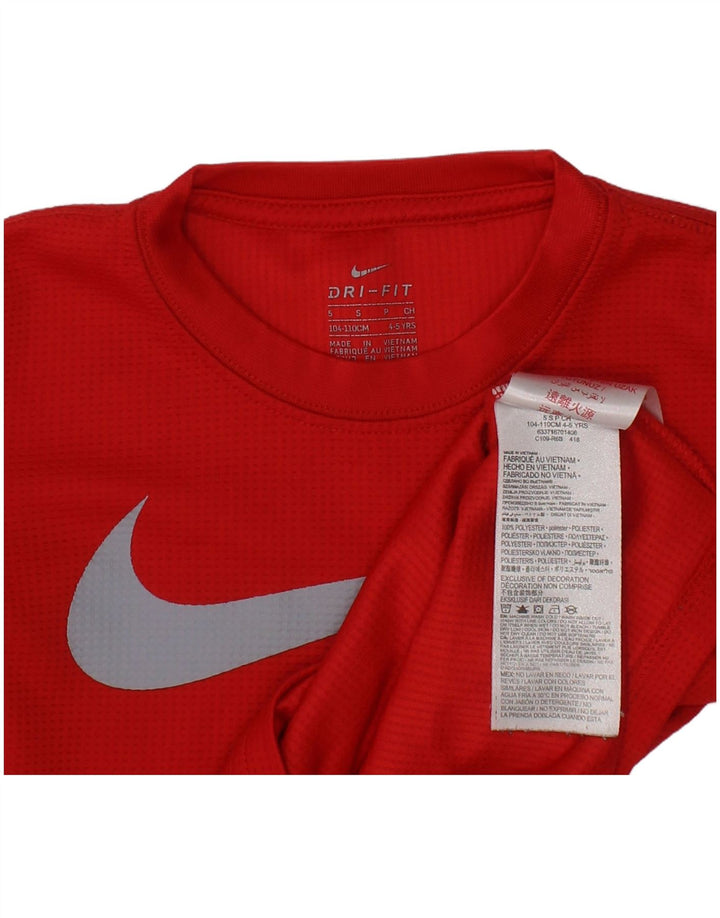 Nike drenge grafisk top langærmet 4-5 år rød polyester