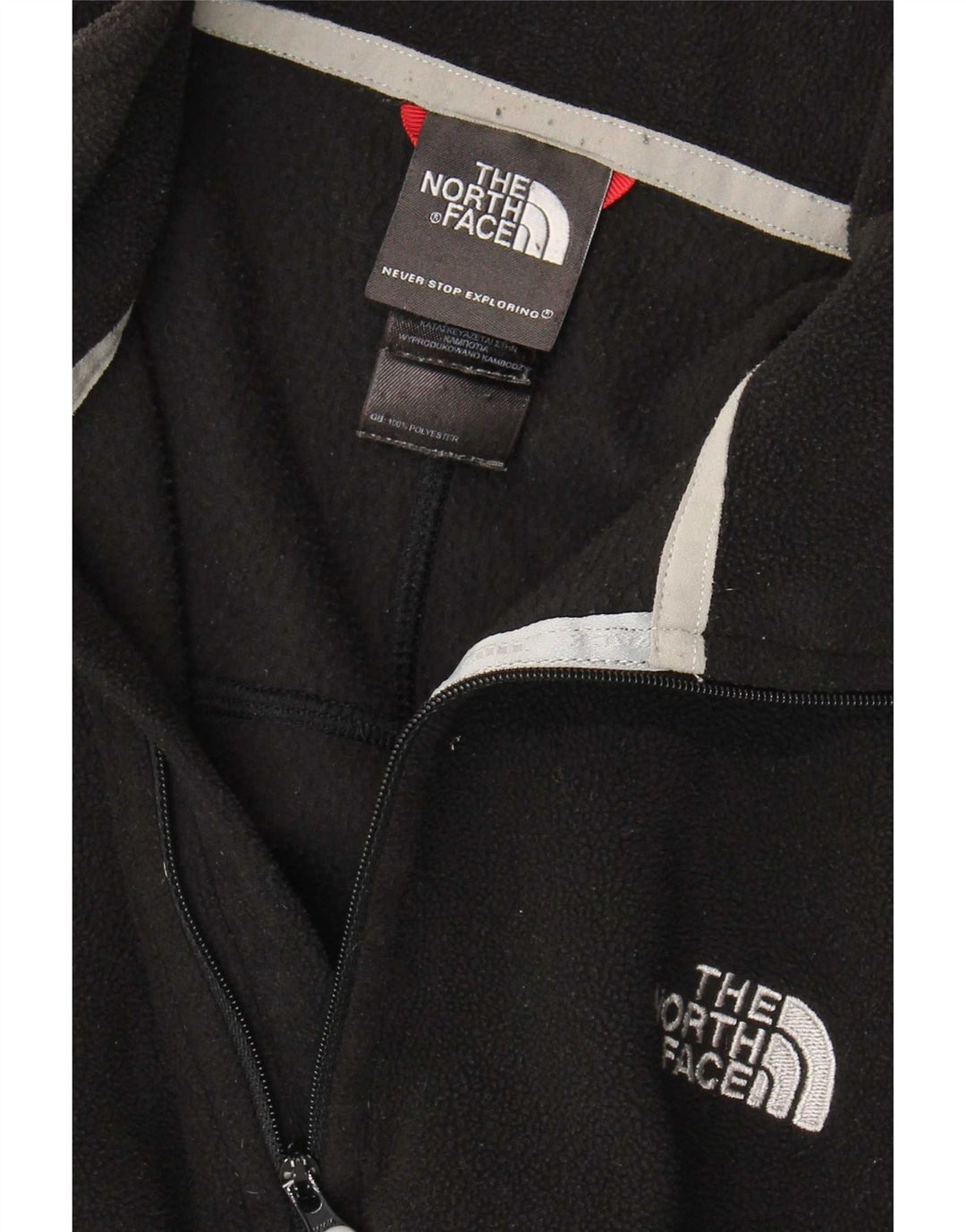 The North Face Herren-Fleecepullover mit Reißverschluss am Hals, Mittelschwarzes Polyester