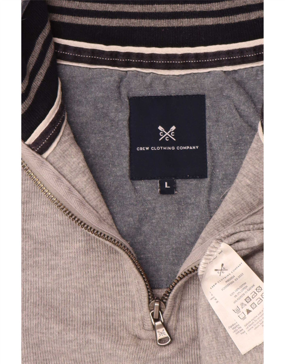Besætningstøj Herre Zip Neck Sweatshirt Jumper Stor Grå Flecked