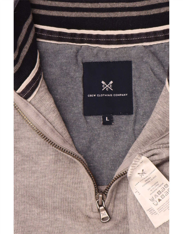 Besætningstøj Herre Zip Neck Sweatshirt Jumper Stor Grå Flecked