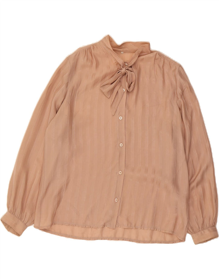 VINTAGE Womens Shirt Blouse IT 50 XL Brown Striped Vintage Vintage and Second-Hand Vintage from Messina Hembry 