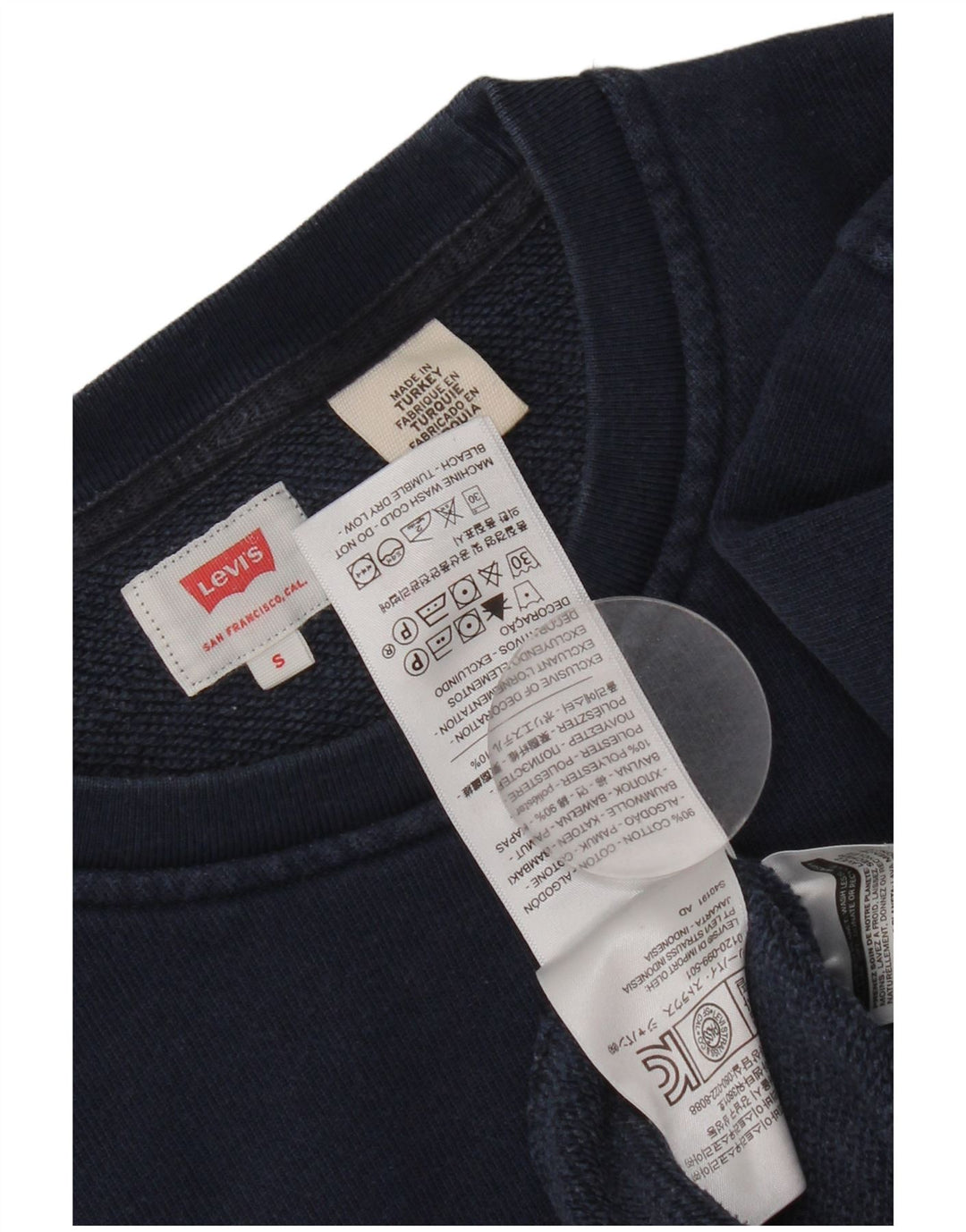 Levi's Uomo Felpa Maglione Piccolo Blu Navy Cotone
