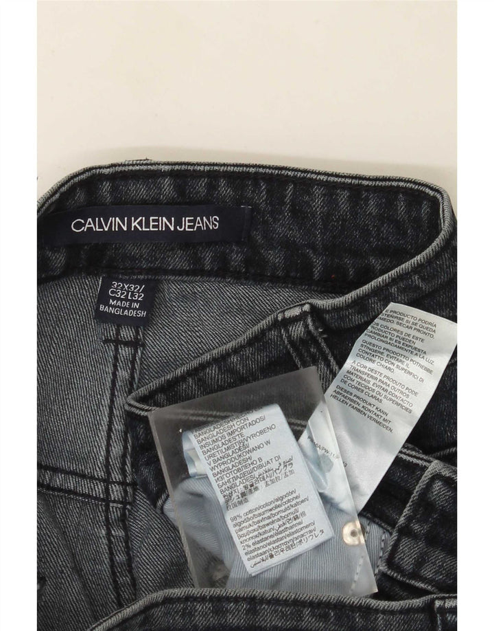 Calvin Klein Mens Straight Jeans W32 L32 Grey Cotton