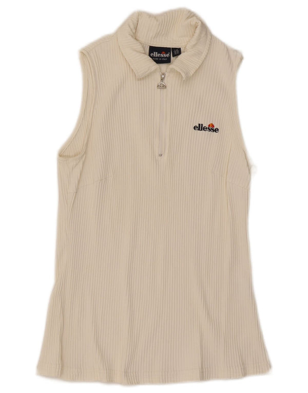 Ellesse Womens Sleeveless Polo shirt UK 16 Large White Polyamide