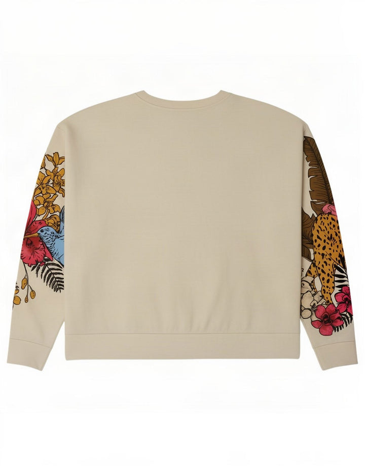 Zara Womens Grafisk Oversized Sweatshirt Jumper UK 14 Medium White Floral