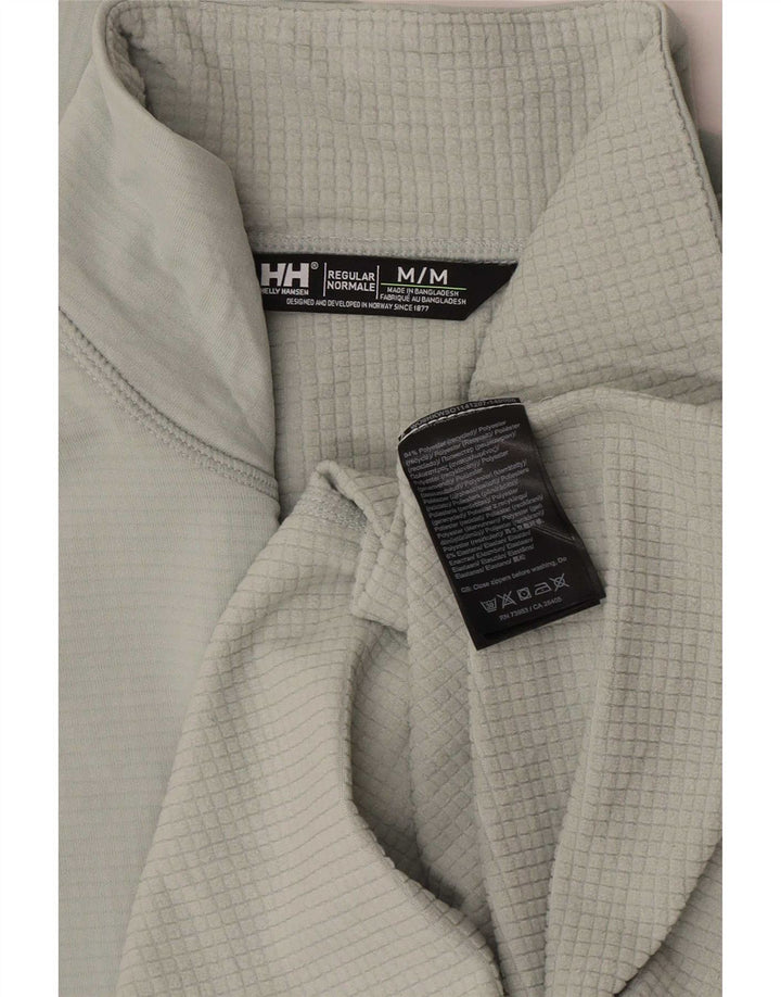 Helly Hansen Mens Zip Neck Pullover Tracksuit Top Medium Green Colourblock