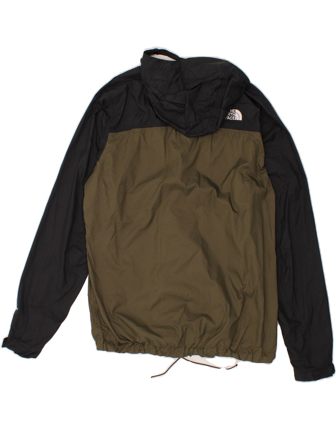 THE NORTH FACE Mens Hooded Rain Jacket UK 38 Medium Khaki Colourblock