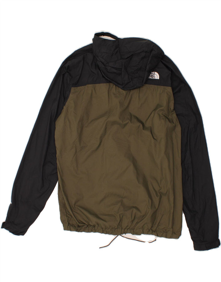 THE NORTH FACE Mens Hooded Rain Jacket UK 38 Medium Khaki Colourblock