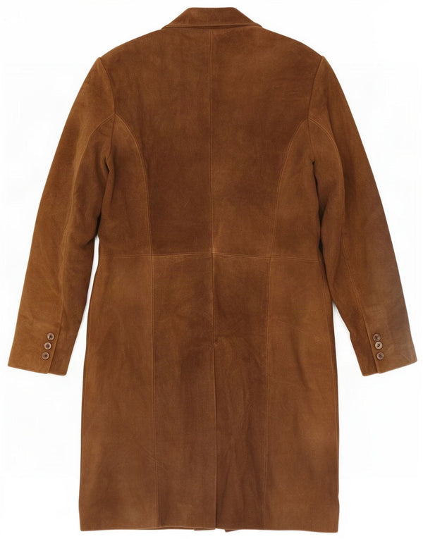 Abrigo de gamuza vintage para mujer UK 44 Cuero marrón medio