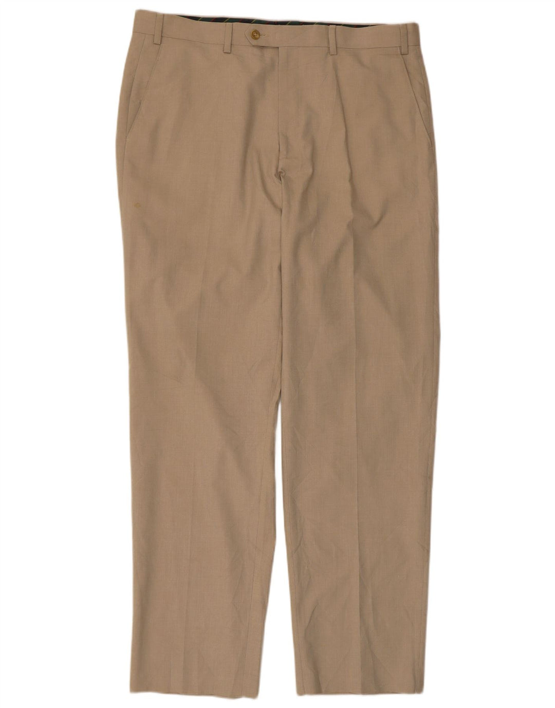 CHAPS Mens Straight Suit Trousers W36 L32 Beige Polyester